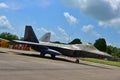 USAF Lockheed Martin F-22 Raptor on display at Singapore Airshow Royalty Free Stock Photo