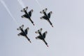 USAF Thunderbirds diamond formation Royalty Free Stock Photo