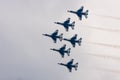USAF Thunderbirds fly in formation Royalty Free Stock Photo