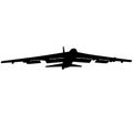 USAF united states air force Boeing B-52 Stratofortress military bomb plane, 1950s bomber military aircraft air support in flight.