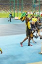 Usain Bolt victory walk at Rio2016 Olympics Royalty Free Stock Photo