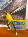 Usain Bolt wax statue at Madame Tussauds in London, UK