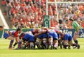 USAP Perpignan players scrumming Royalty Free Stock Photo