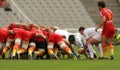 USAP Perpignan players scrumming Royalty Free Stock Photo