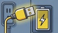 USB Cable Charging Battery Icon Illustration Royalty Free Stock Photo