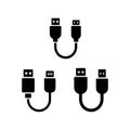 USB Cable Connection Device Icons Pack Royalty Free Stock Photo