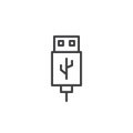 USB cable connector cord line icon Royalty Free Stock Photo