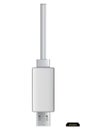 Usb cable connector, micro USB. Realistic vector of phone jack for cabling in white color. Cable for charging or