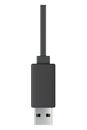 Usb cable connector, Type A. Realistic vector of phone jack for cabling in black color. Cable for charging or