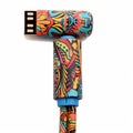 Colorful Ink Drawing Usb Cable In Contemporary Chicano Style