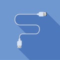 USB Cable. Flat design. Vector illustration. Royalty Free Stock Photo