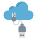 USB Cable Isolated Color Vector icon that can be easily modified or edit Royalty Free Stock Photo