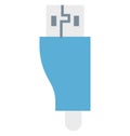 Usb Cable Isolated Color Vector icon that can be easily modified or edit Royalty Free Stock Photo