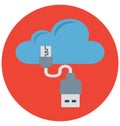 USB Cable Isolated Color Vector icon that can be easily modified or edit Royalty Free Stock Photo