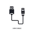 usb cable isolated icon. simple element illustration from electronic stuff fill concept icons. usb cable editable logo sign symbol Royalty Free Stock Photo