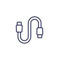 usb cable line icon, type-c connector Royalty Free Stock Photo