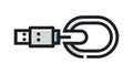 USB Cable Management Secure Connection Icon, Tidy Tech Solutions, vector design Generative AI Royalty Free Stock Photo