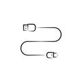 usb cable outine logo style icon. Element of photo icon for mobile concept and web apps. Outline usb cable icon can be used for