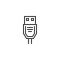 USB cable outline icon Royalty Free Stock Photo