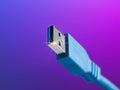 Usb cable plug close up Royalty Free Stock Photo