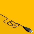 Usb cable and plug with Inscription Royalty Free Stock Photo