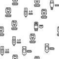Usb Cable And Port Purchases Vector Seamless Pattern Royalty Free Stock Photo