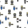 Usb Cable And Port Purchases Vector Seamless Pattern Royalty Free Stock Photo