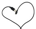 USB cable shaped as a heart Royalty Free Stock Photo