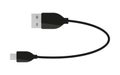 Usb cable type c lightning cord mini black flat Royalty Free Stock Photo