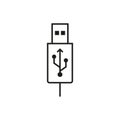 Usb cable type Icon - editable stroke