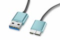USB 3.0 cable type A - Micro-B Royalty Free Stock Photo