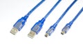 USB Cable type A and type B mini Royalty Free Stock Photo