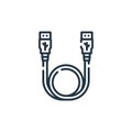 usb cable vector icon. usb cable editable stroke. usb cable linear symbol for use on web and mobile apps, logo, print media. Thin Royalty Free Stock Photo