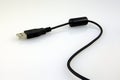 USB cable on white background