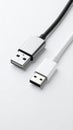 USB Cables Black and White Connecting Devices Technology Concept Royalty Free Stock Photo