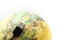 USB Cables with globe world map,connected to the globe Concept. Royalty Free Stock Photo