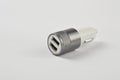 USB car adapter, phone charger on white background Royalty Free Stock Photo