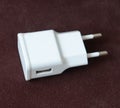 usb cell phone charger white 220v Royalty Free Stock Photo