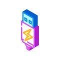 usb charging label product caution isometric icon vector illustration Royalty Free Stock Photo