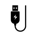 Usb charging plug icon isolated flat design vector illustration Royalty Free Stock Photo