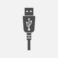 USB charging plug icon. Vector illustration. Royalty Free Stock Photo