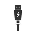 USB charging plug icon. Vector illustration. Royalty Free Stock Photo