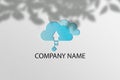 USB Cloud Storage Drive Logo Template Royalty Free Stock Photo