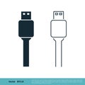 USB Connection Cable Device Icon Vector Logo Template Illustration Design. Vector EPS 10 Royalty Free Stock Photo