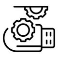 Usb cyber icon outline vector. Fraud theft Royalty Free Stock Photo