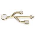 USB 3d golden sign isolated Royalty Free Stock Photo