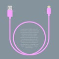 Usb data cable template Royalty Free Stock Photo