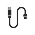 USB data transfer,cable icon Royalty Free Stock Photo