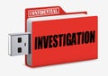 A USB key containing the confidential file of an investigation