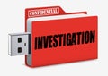 A USB key containing the confidential file of an investigation Royalty Free Stock Photo